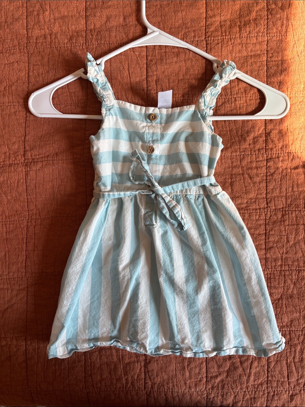 Carter's Light Blue and White Striped Sundress